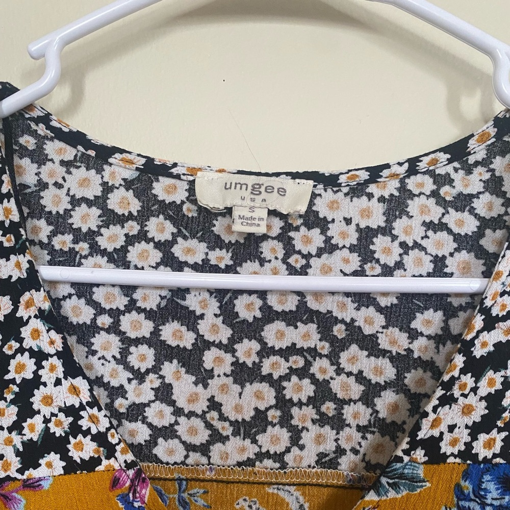 Umgee Patchwork Mini Dress Size Small - image 2